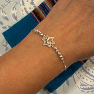 Peruvian Silver Celestial Bracelet | Star & Moon | Adjustable Bolo (NWOT)